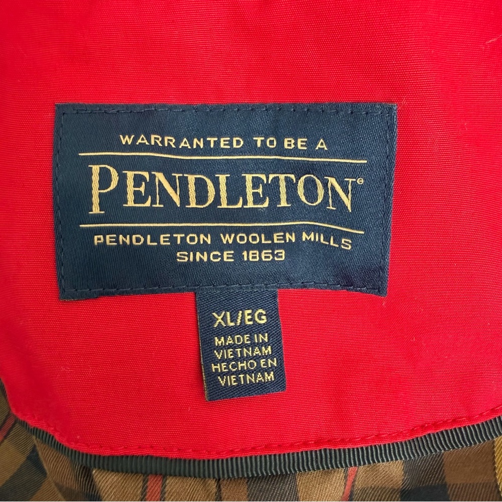 Pendleton Red Hooded Rain Jacket Plaid Lined - image 7